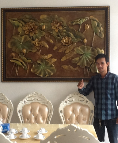 tranh phù ddieu sen cá chép