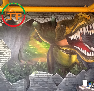 TRANH 3D XUYÊN TƯỜNG KHỦNG LONG