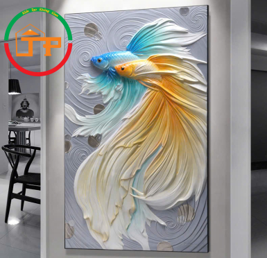 TRANH TREO TƯỜNG CÁ XIÊM PHÁT TÀI